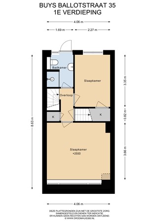 Floorplan - Buys Ballotstraat 35, 2313 TV Leiden
